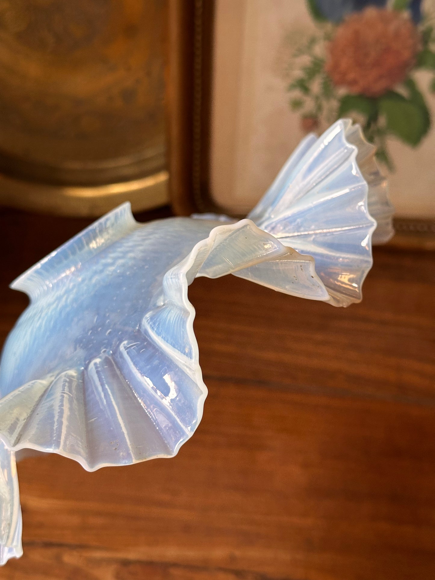 Abat-jour ancien en verre opalescent