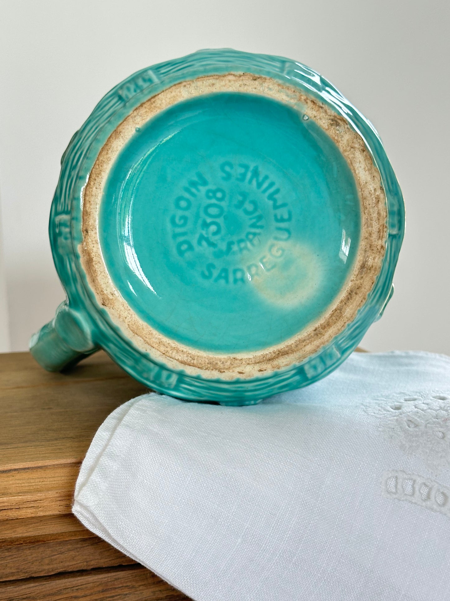 Broc turquoise Digoin Sarreguemines