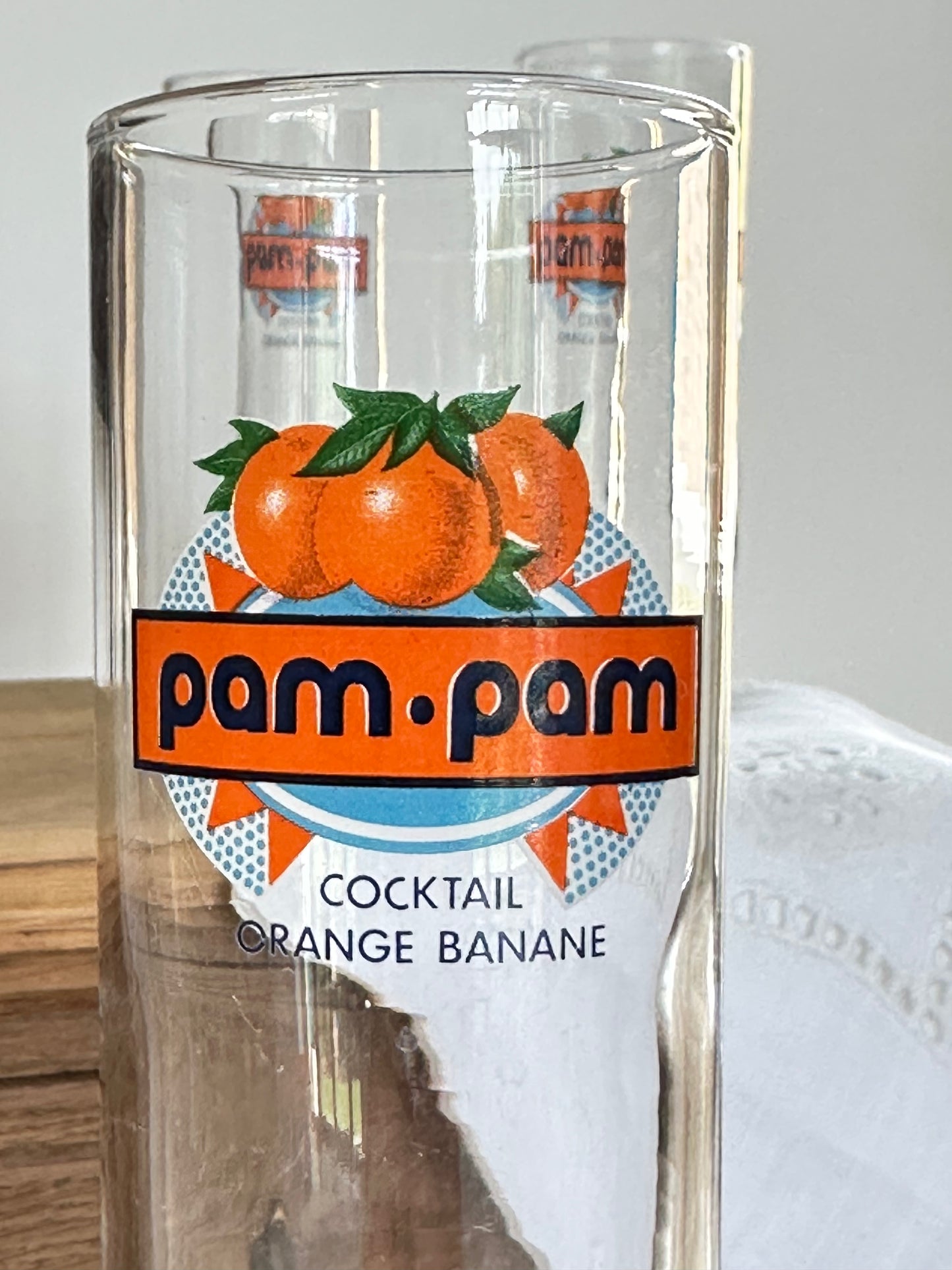 3 verres à jus vintage Pam Pam